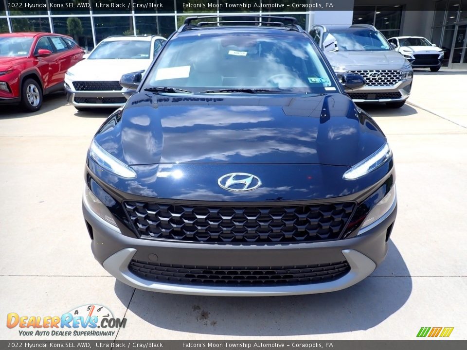 2022 Hyundai Kona SEL AWD Ultra Black / Gray/Black Photo #4