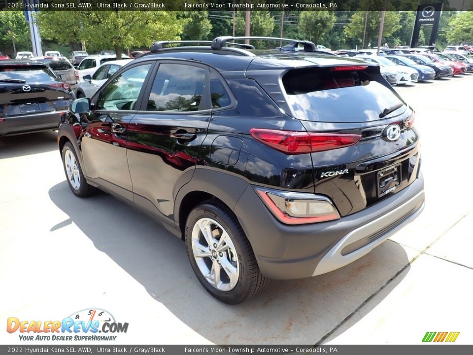 2022 Hyundai Kona SEL AWD Ultra Black / Gray/Black Photo #7