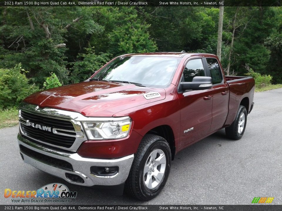 2021 Ram 1500 Big Horn Quad Cab 4x4 Delmonico Red Pearl / Diesel Gray/Black Photo #2