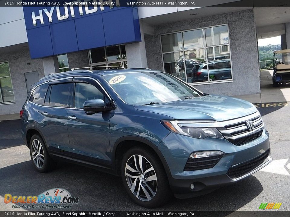 2016 Honda Pilot Touring AWD Steel Sapphire Metallic / Gray Photo #1