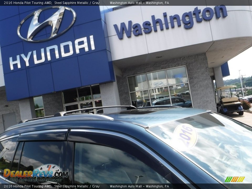 2016 Honda Pilot Touring AWD Steel Sapphire Metallic / Gray Photo #3