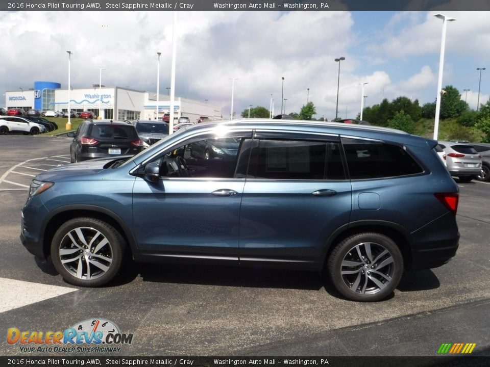 2016 Honda Pilot Touring AWD Steel Sapphire Metallic / Gray Photo #6