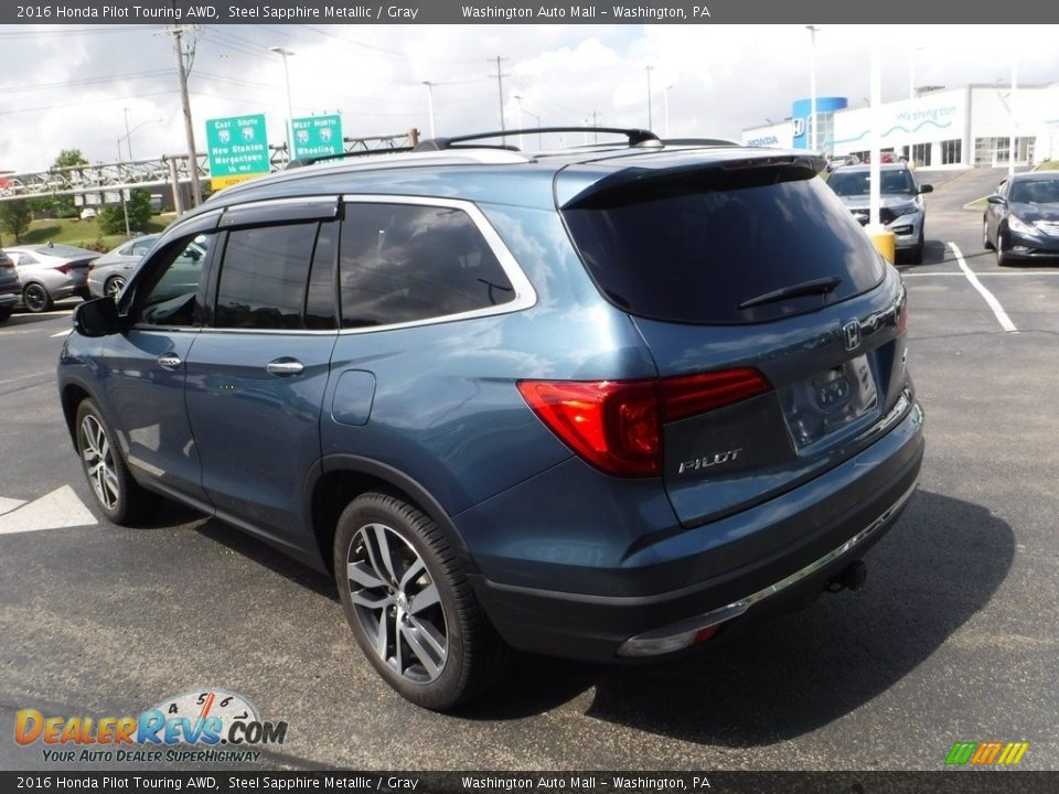 2016 Honda Pilot Touring AWD Steel Sapphire Metallic / Gray Photo #7