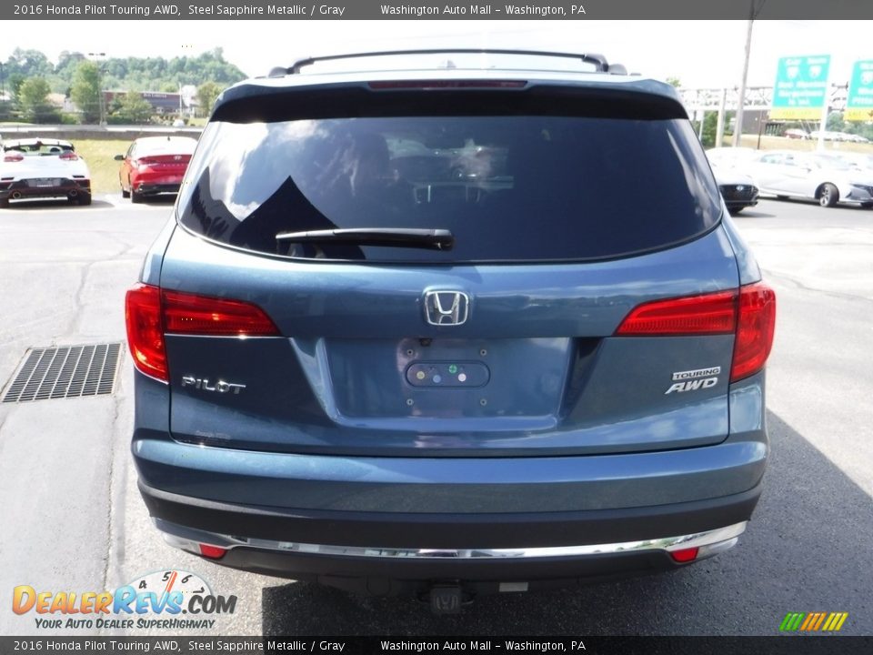 2016 Honda Pilot Touring AWD Steel Sapphire Metallic / Gray Photo #8