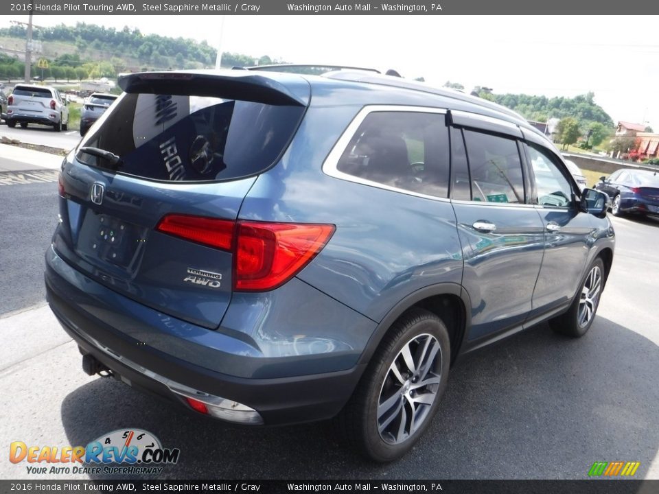 2016 Honda Pilot Touring AWD Steel Sapphire Metallic / Gray Photo #9