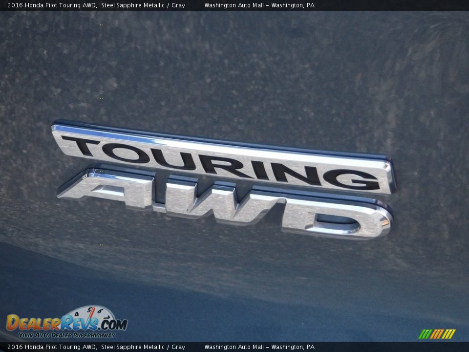 2016 Honda Pilot Touring AWD Steel Sapphire Metallic / Gray Photo #10