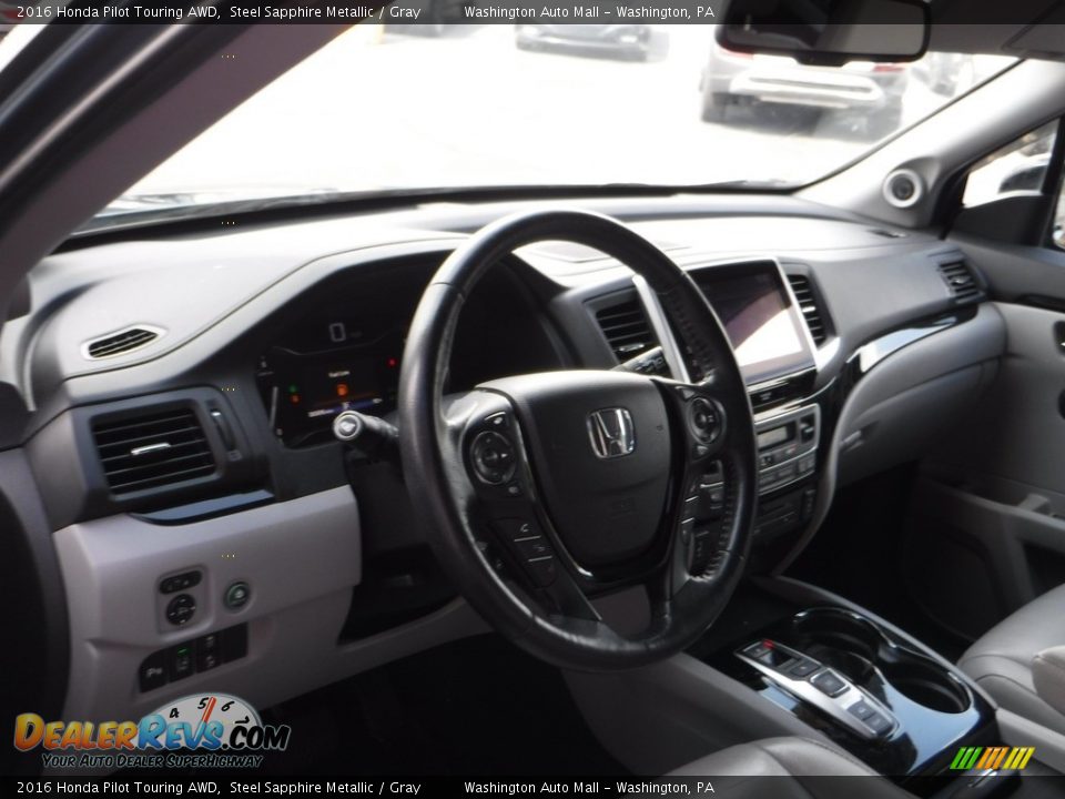 2016 Honda Pilot Touring AWD Steel Sapphire Metallic / Gray Photo #13