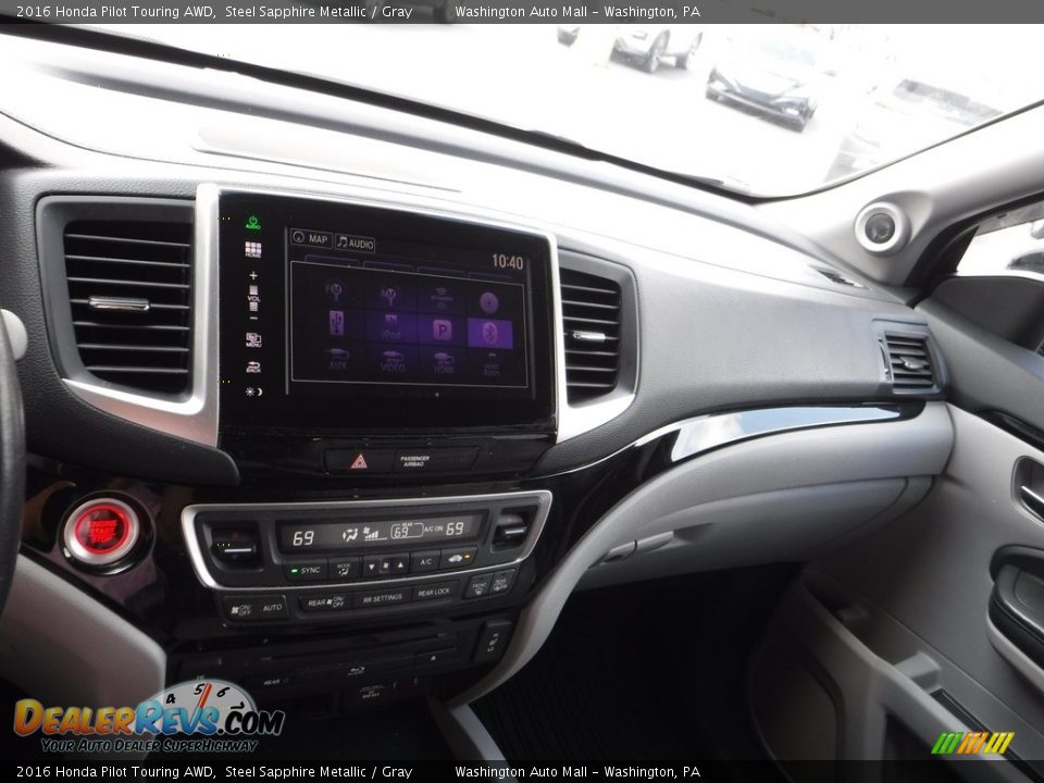 2016 Honda Pilot Touring AWD Steel Sapphire Metallic / Gray Photo #16