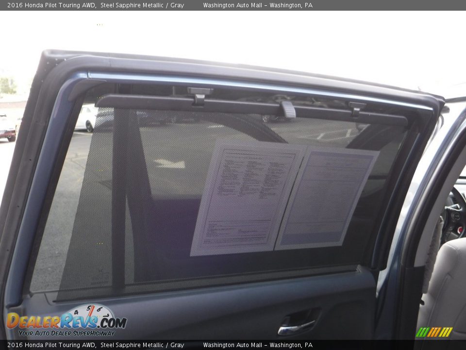 2016 Honda Pilot Touring AWD Steel Sapphire Metallic / Gray Photo #28