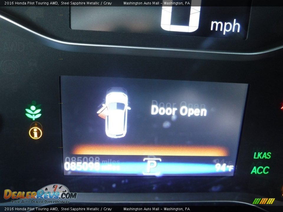 2016 Honda Pilot Touring AWD Steel Sapphire Metallic / Gray Photo #33
