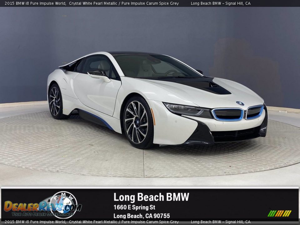 2015 BMW i8 Pure Impulse World Crystal White Pearl Metallic / Pure Impulse Carum Spice Grey Photo #1