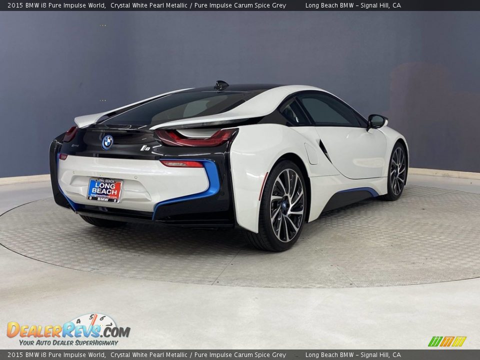 2015 BMW i8 Pure Impulse World Crystal White Pearl Metallic / Pure Impulse Carum Spice Grey Photo #5