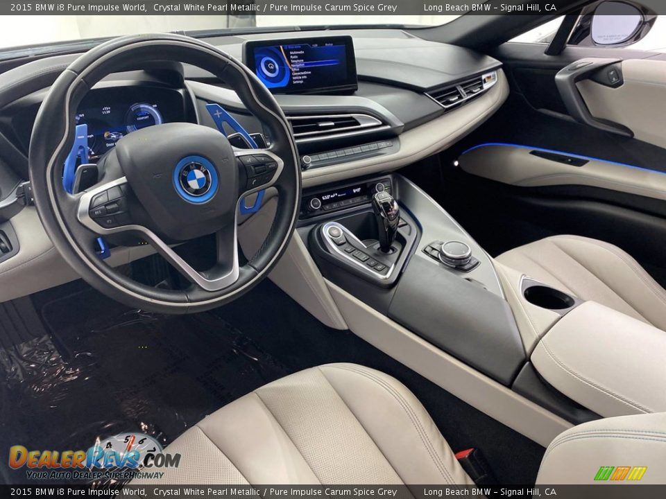 2015 BMW i8 Pure Impulse World Crystal White Pearl Metallic / Pure Impulse Carum Spice Grey Photo #15