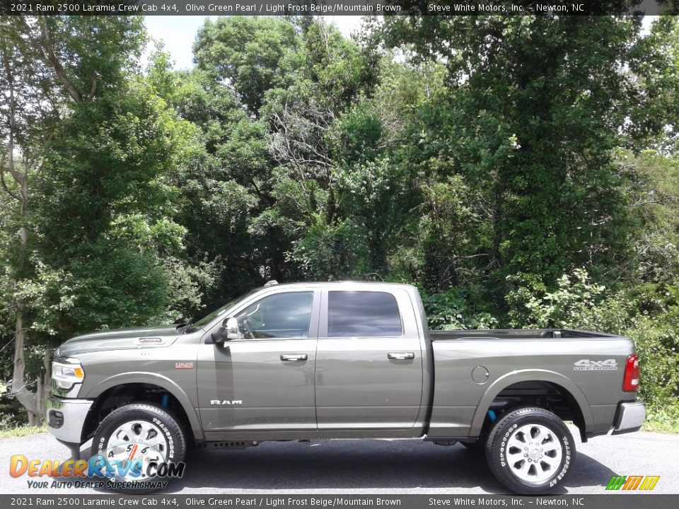 2021 Ram 2500 Laramie Crew Cab 4x4 Olive Green Pearl / Light Frost Beige/Mountain Brown Photo #1