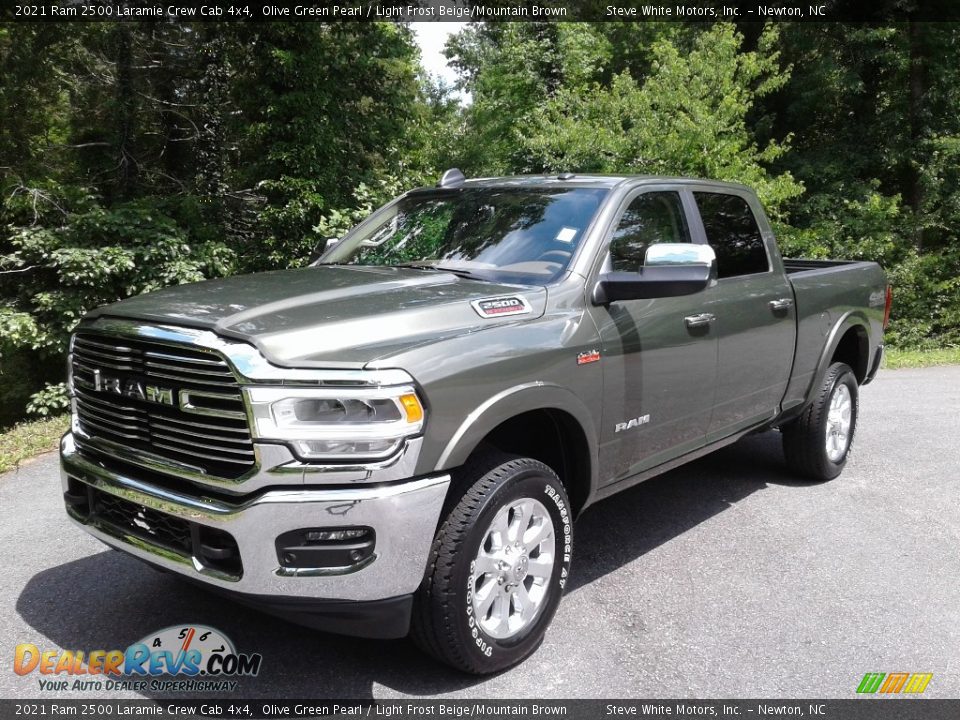 2021 Ram 2500 Laramie Crew Cab 4x4 Olive Green Pearl / Light Frost Beige/Mountain Brown Photo #2