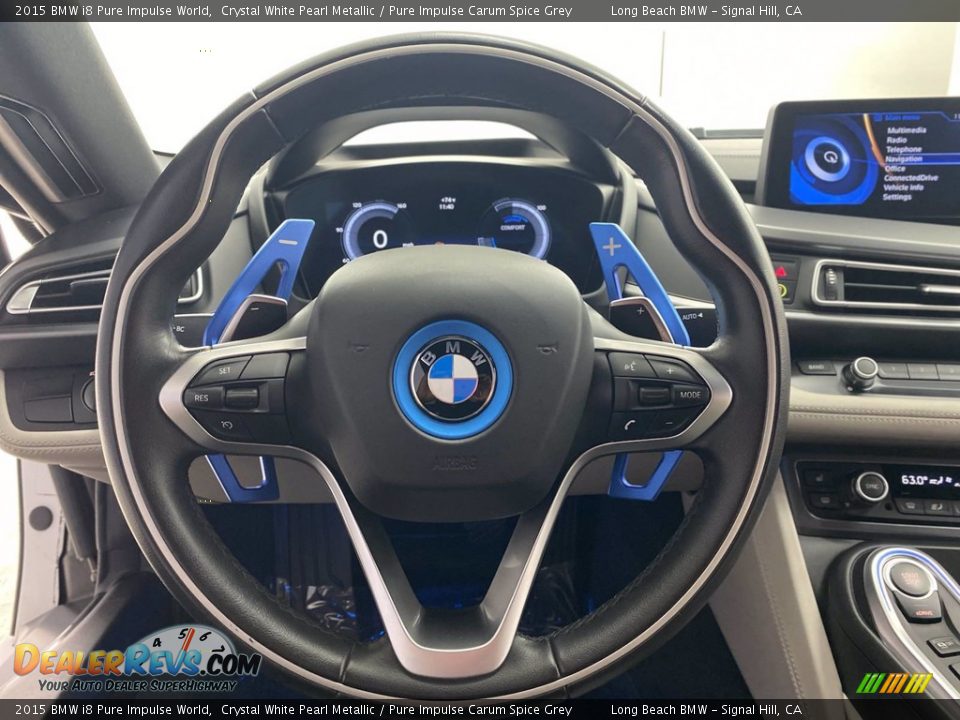 2015 BMW i8 Pure Impulse World Crystal White Pearl Metallic / Pure Impulse Carum Spice Grey Photo #19