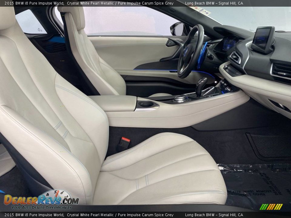 2015 BMW i8 Pure Impulse World Crystal White Pearl Metallic / Pure Impulse Carum Spice Grey Photo #33