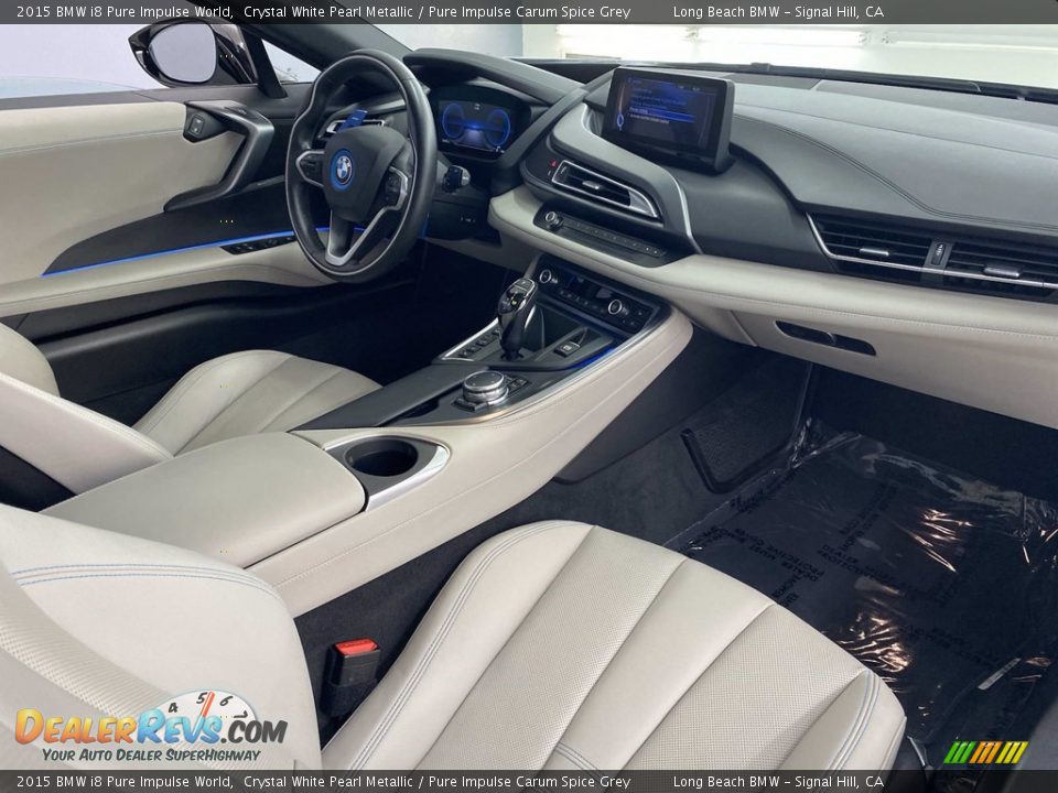 2015 BMW i8 Pure Impulse World Crystal White Pearl Metallic / Pure Impulse Carum Spice Grey Photo #35