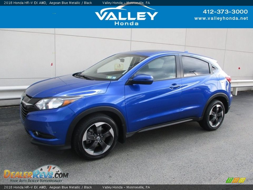 2018 Honda HR-V EX AWD Aegean Blue Metallic / Black Photo #1