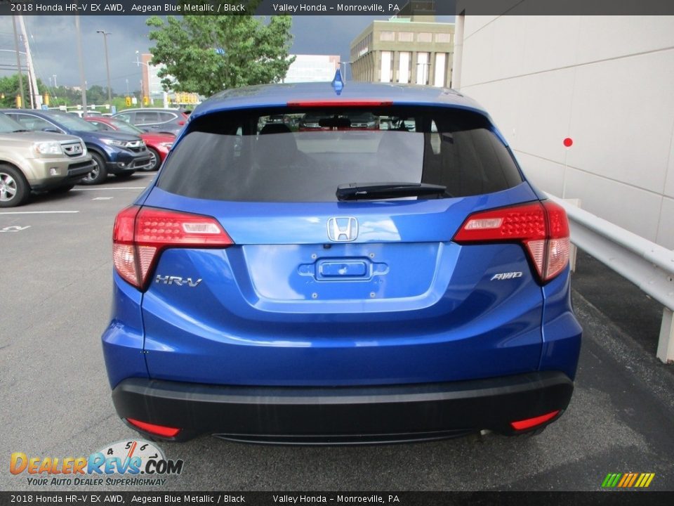 2018 Honda HR-V EX AWD Aegean Blue Metallic / Black Photo #4