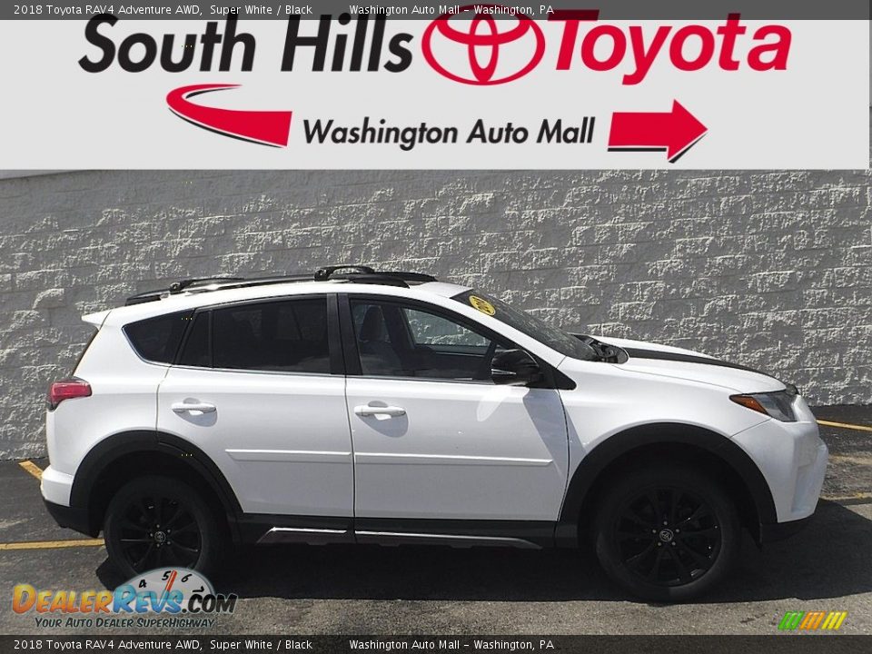 2018 Toyota RAV4 Adventure AWD Super White / Black Photo #2