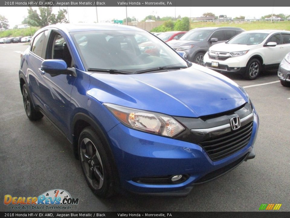 2018 Honda HR-V EX AWD Aegean Blue Metallic / Black Photo #8