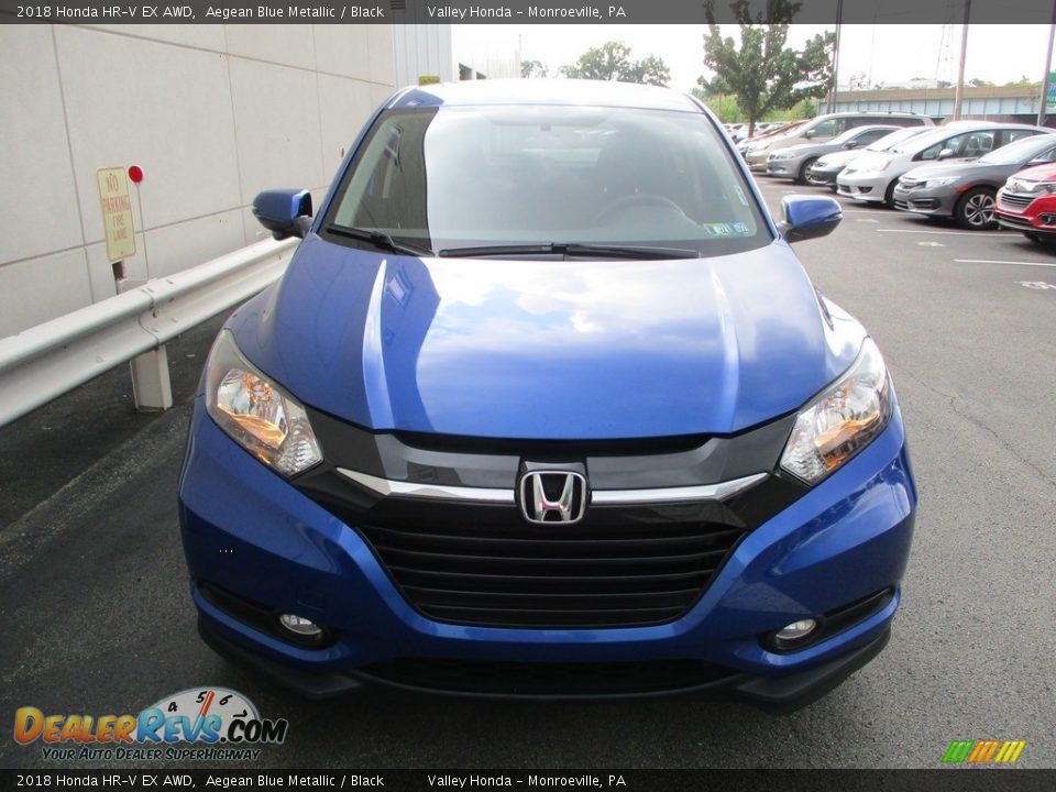 2018 Honda HR-V EX AWD Aegean Blue Metallic / Black Photo #9