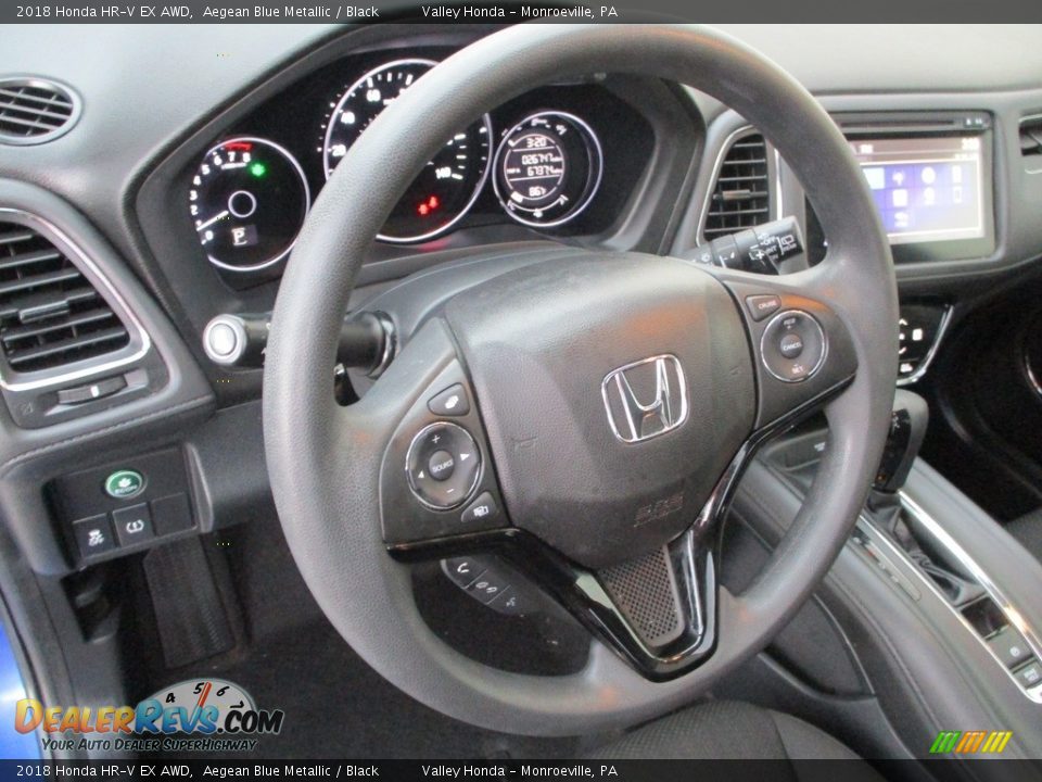 2018 Honda HR-V EX AWD Aegean Blue Metallic / Black Photo #15