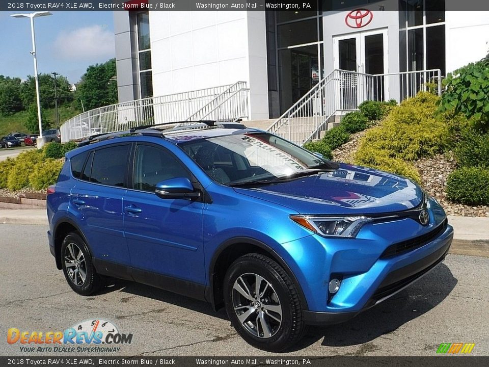 2018 Toyota RAV4 XLE AWD Electric Storm Blue / Black Photo #1