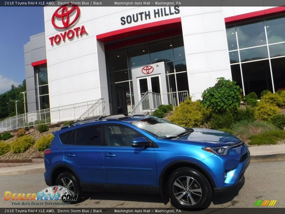 2018 Toyota RAV4 XLE AWD Electric Storm Blue / Black Photo #2