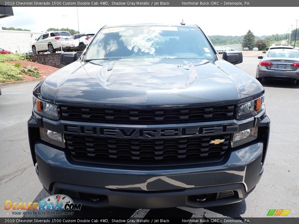 2019 Chevrolet Silverado 1500 Custom Double Cab 4WD Shadow Gray Metallic / Jet Black Photo #3