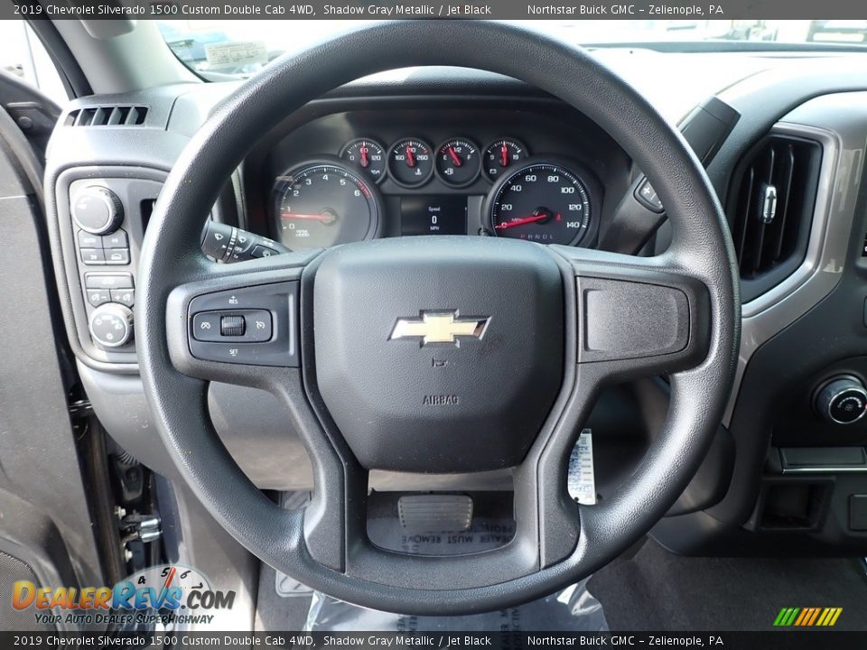 2019 Chevrolet Silverado 1500 Custom Double Cab 4WD Shadow Gray Metallic / Jet Black Photo #23