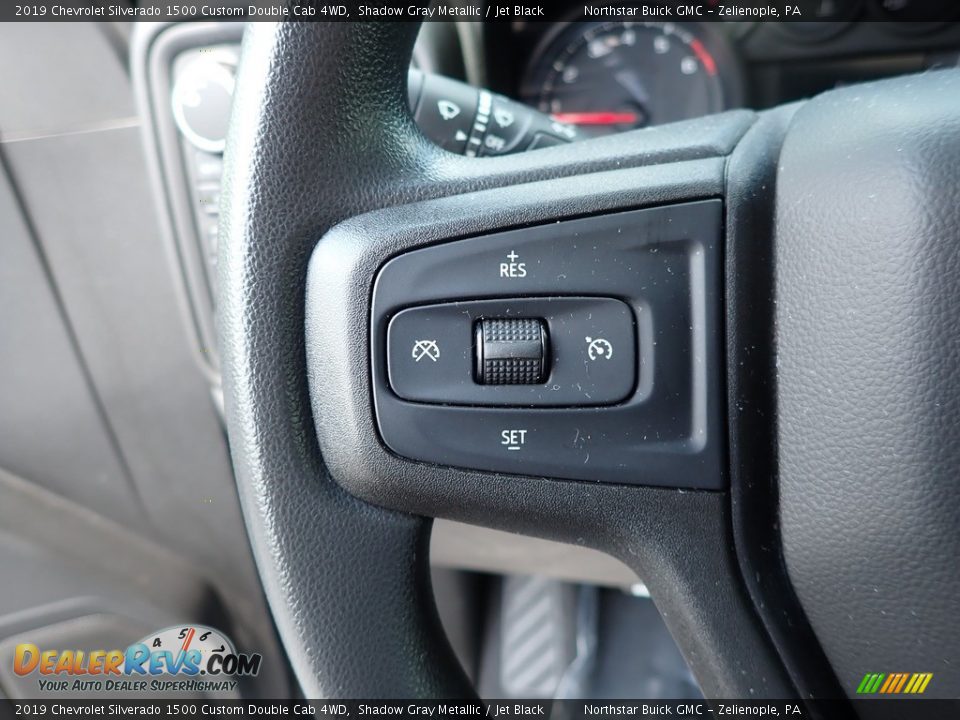 2019 Chevrolet Silverado 1500 Custom Double Cab 4WD Shadow Gray Metallic / Jet Black Photo #24