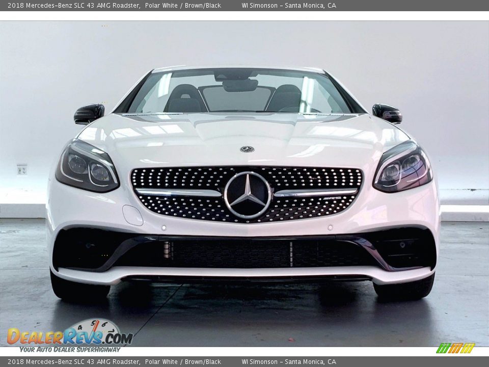 2018 Mercedes-Benz SLC 43 AMG Roadster Polar White / Brown/Black Photo #2