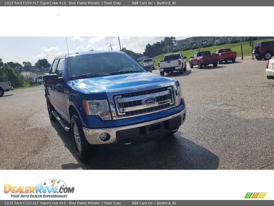 2013 Ford F150 XLT SuperCrew 4x4 Blue Flame Metallic / Steel Gray Photo #8