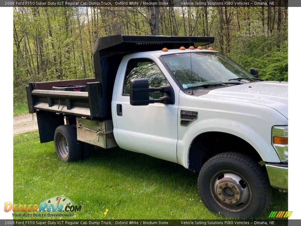 2008 Ford F350 Super Duty XLT Regular Cab Dump Truck Oxford White / Medium Stone Photo #1