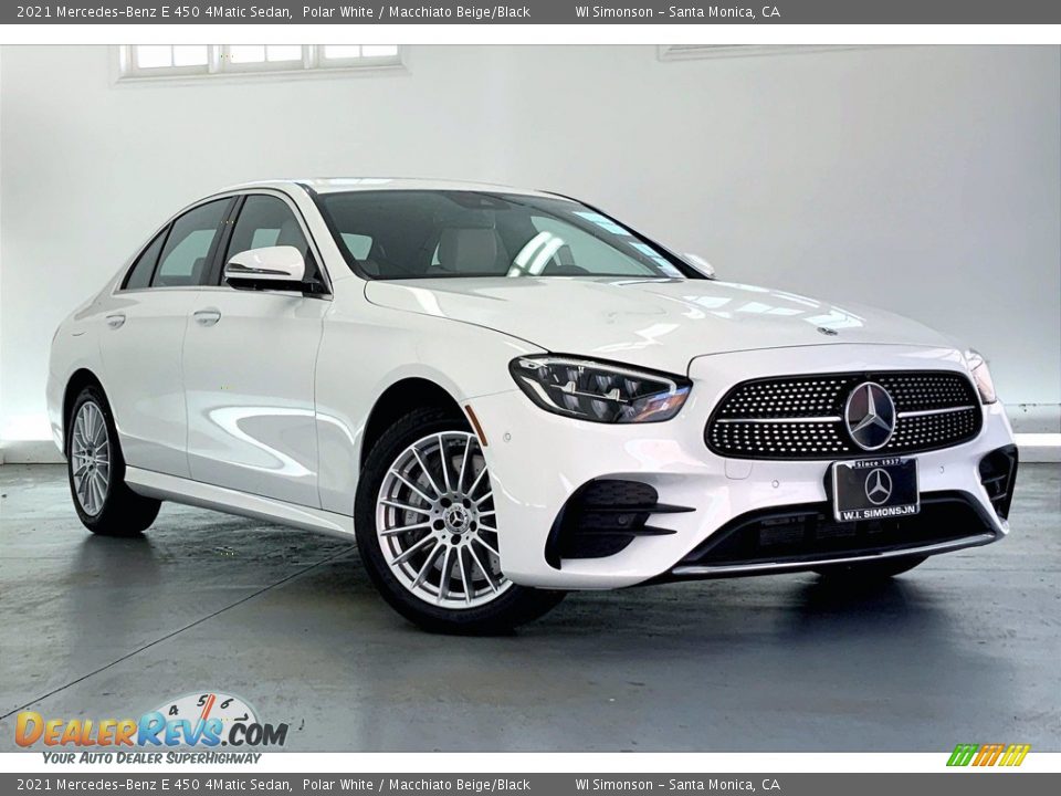 2021 Mercedes-Benz E 450 4Matic Sedan Polar White / Macchiato Beige/Black Photo #12