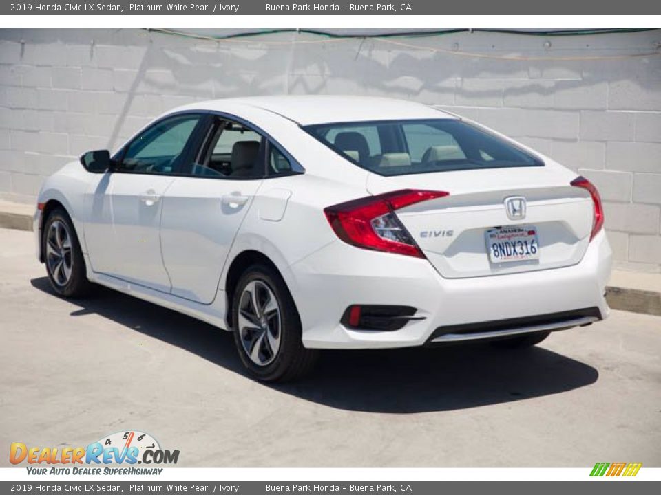 2019 Honda Civic LX Sedan Platinum White Pearl / Ivory Photo #2