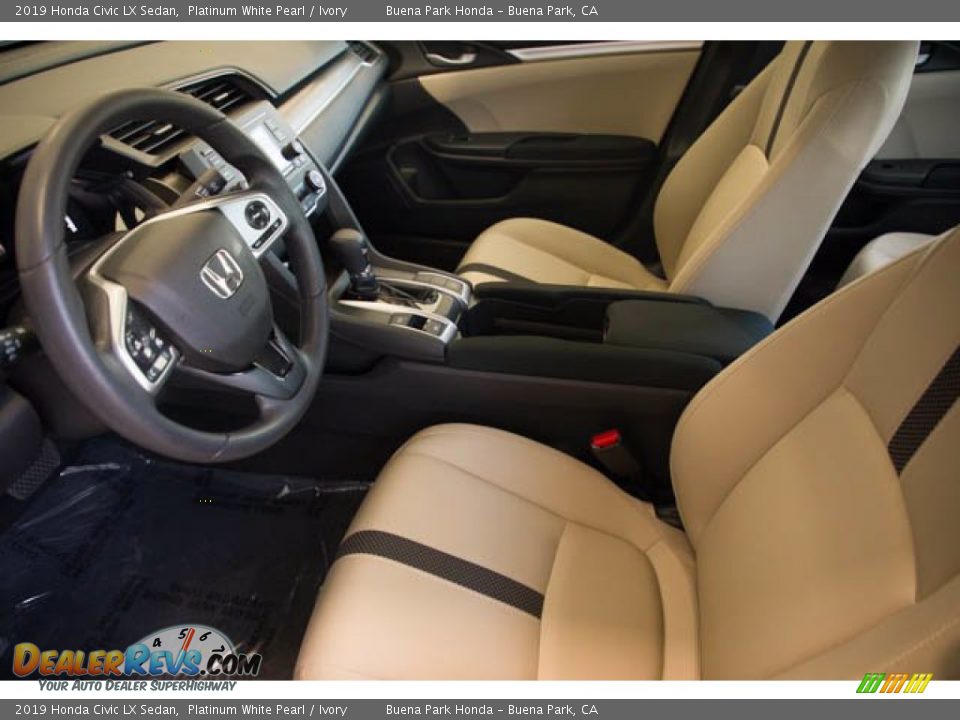2019 Honda Civic LX Sedan Platinum White Pearl / Ivory Photo #3