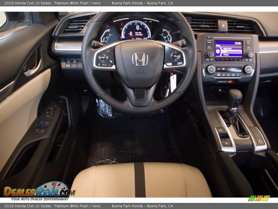 2019 Honda Civic LX Sedan Platinum White Pearl / Ivory Photo #5