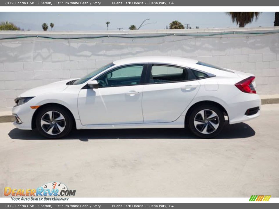2019 Honda Civic LX Sedan Platinum White Pearl / Ivory Photo #10