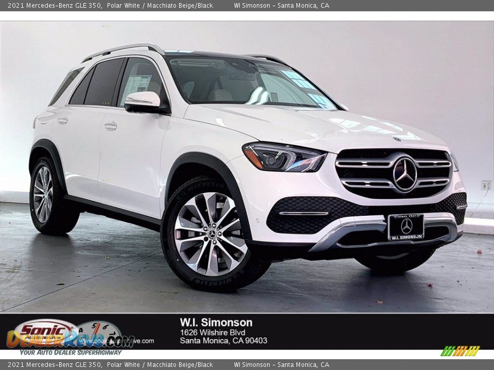 2021 Mercedes-Benz GLE 350 Polar White / Macchiato Beige/Black Photo #1