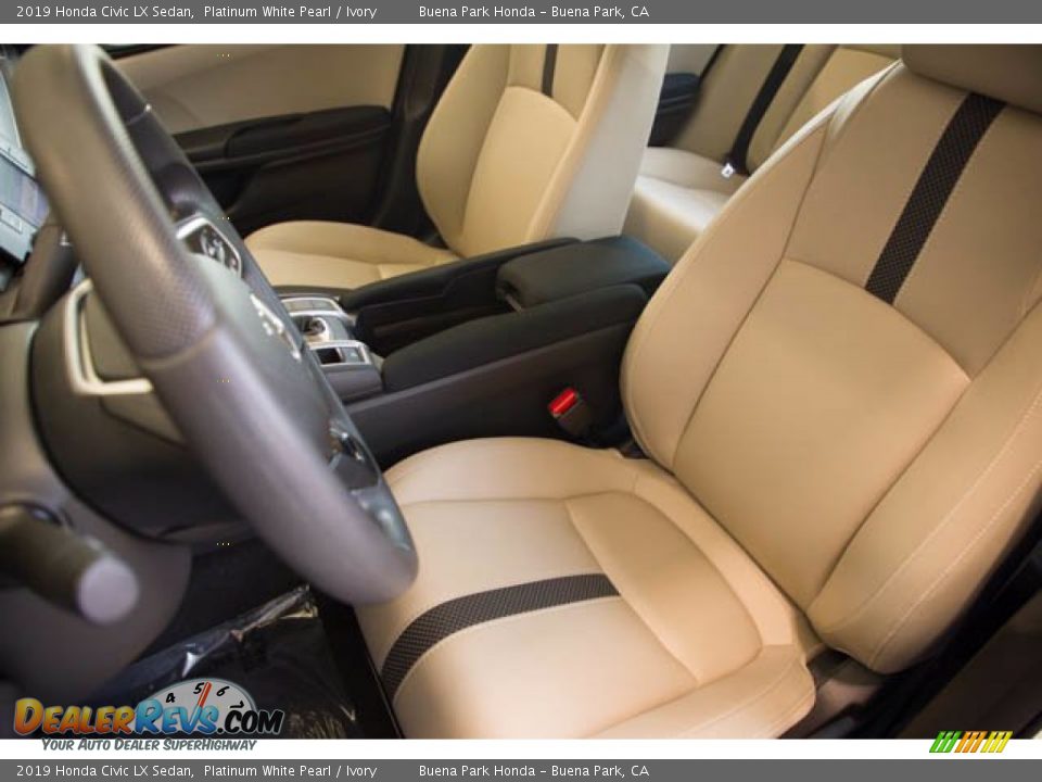 2019 Honda Civic LX Sedan Platinum White Pearl / Ivory Photo #18