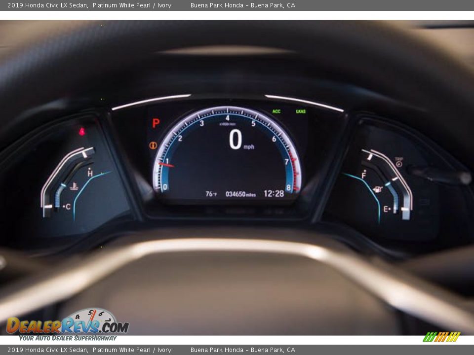 2019 Honda Civic LX Sedan Platinum White Pearl / Ivory Photo #28