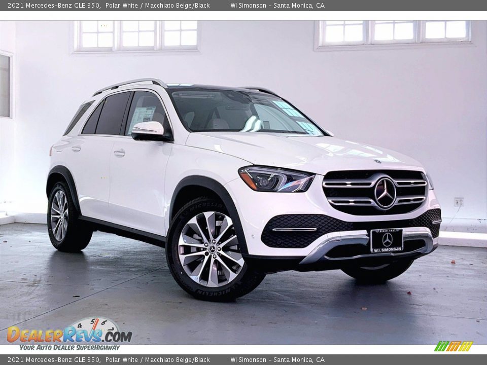 2021 Mercedes-Benz GLE 350 Polar White / Macchiato Beige/Black Photo #12