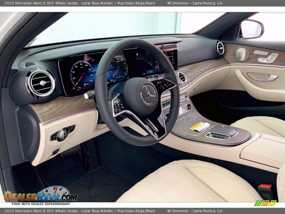 2020 Mercedes-Benz E 450 4Matic Sedan Lunar Blue Metallic / Macchiato Beige/Black Photo #4