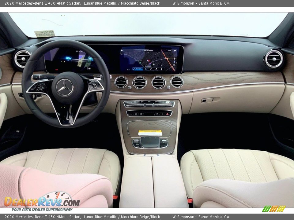 2020 Mercedes-Benz E 450 4Matic Sedan Lunar Blue Metallic / Macchiato Beige/Black Photo #6