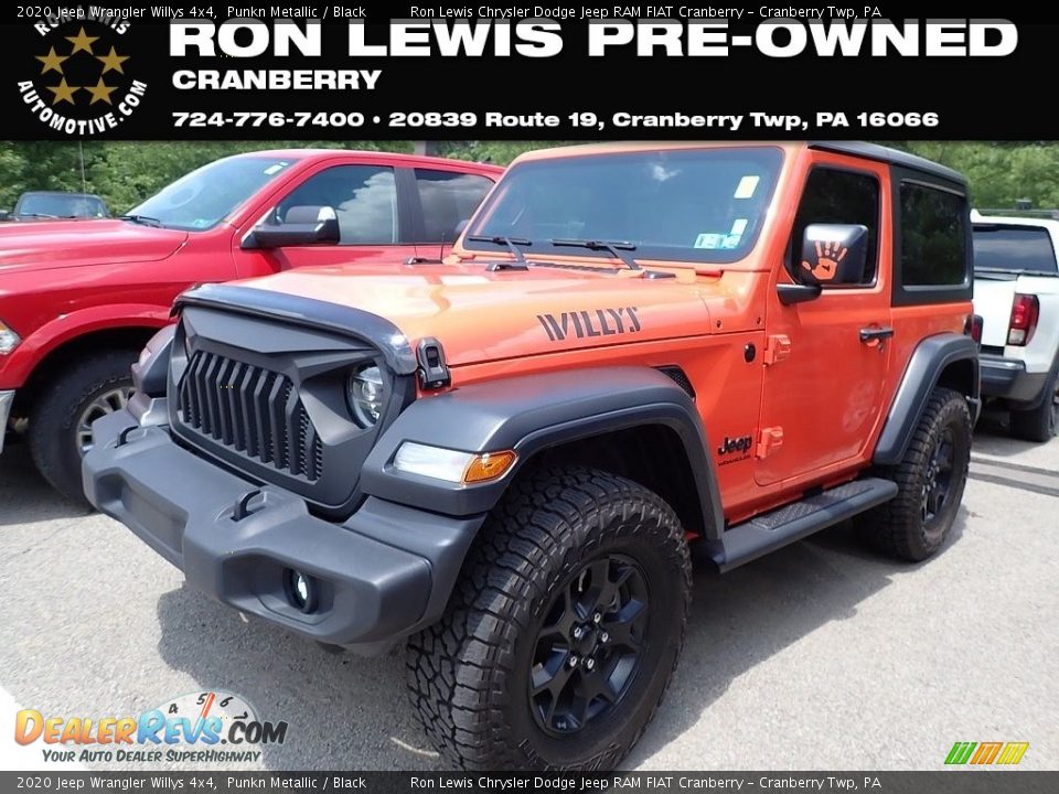 2020 Jeep Wrangler Willys 4x4 Punkn Metallic / Black Photo #1