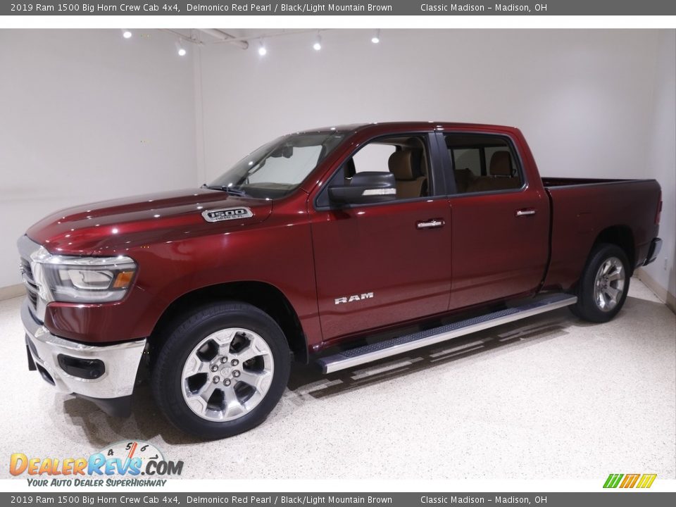 2019 Ram 1500 Big Horn Crew Cab 4x4 Delmonico Red Pearl / Black/Light Mountain Brown Photo #3