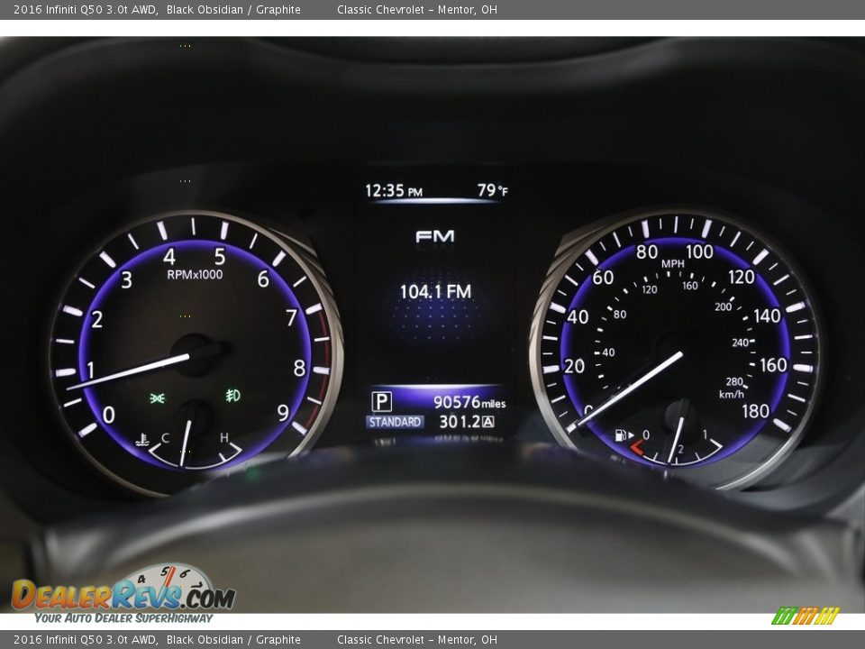 2016 Infiniti Q50 3.0t AWD Gauges Photo #8